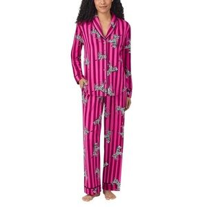 NWT Room Service Shawl Collar Pajama Set (Zebra stripes) size small